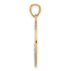 14K Gold and White Rhodium Hearts Pendant with Polished Finish  Anniversary Edition