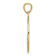 14K Gold and White Rhodium Hearts Pendant with Polished Finish  Anniversary Edition