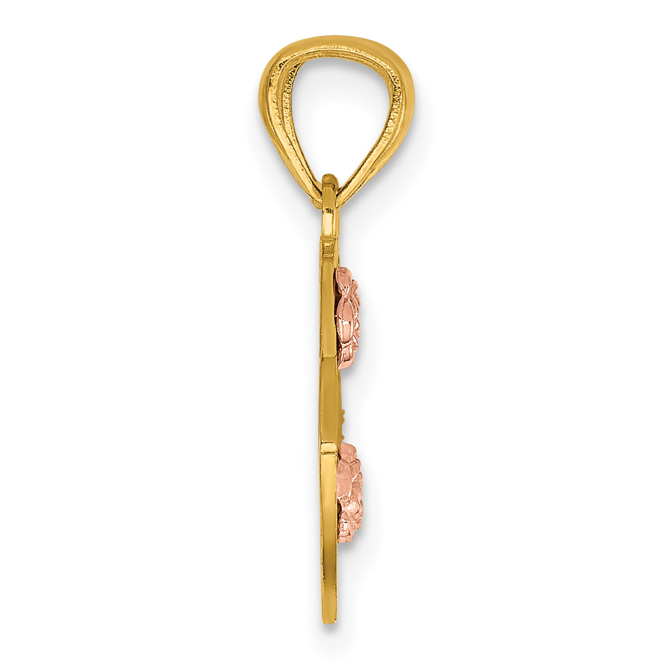 14K Two-Tone Best Friends Heart Pendant with Polished Finish Secondary image