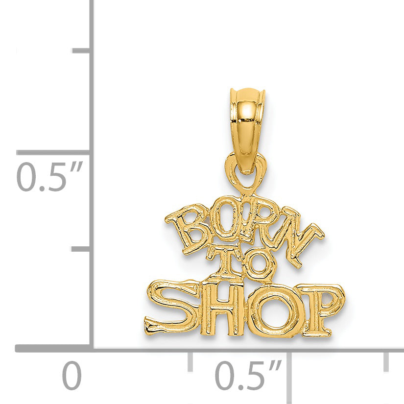 14K BORN TO SHOP Charm