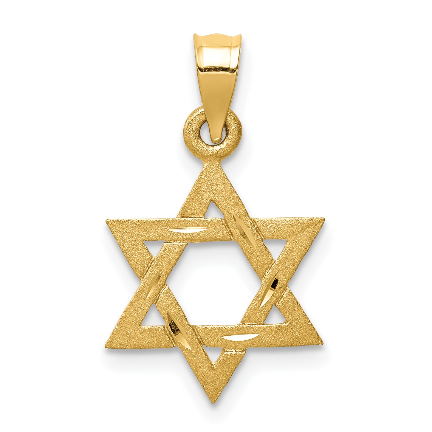14k Solid Satin Star of David Charm Main image