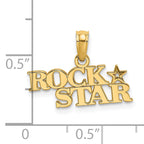14K Polished ROCK STAR Charm