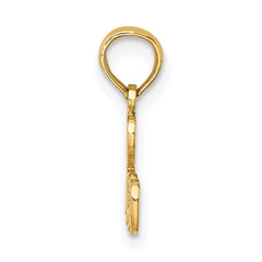 14K Polished/Textured I LOVE BINGO Charm