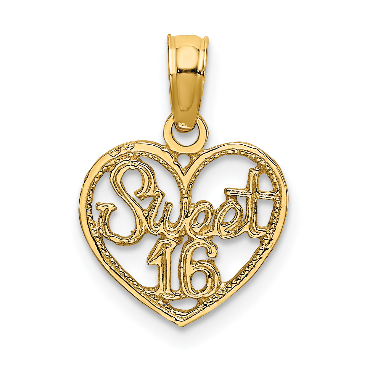 14K SWEET 16 in Heart Charm Main image