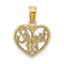 14K SWEET 16 in Heart Charm