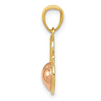 14K Two-Tone Sweet 16 Heart Pendant with Polished Finish