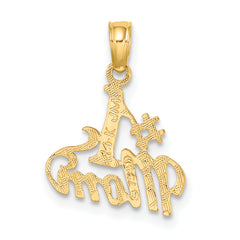 14K Polished #1 MOM Pendant