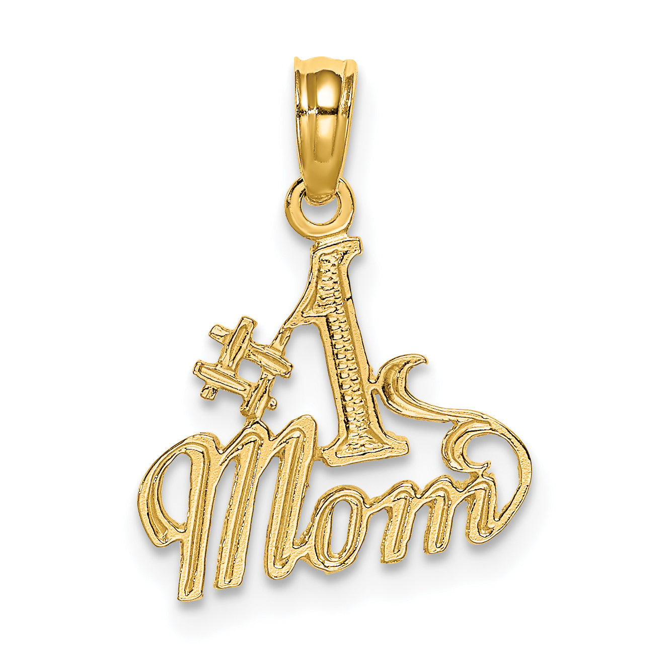 14K Polished #1 MOM Pendant Main image