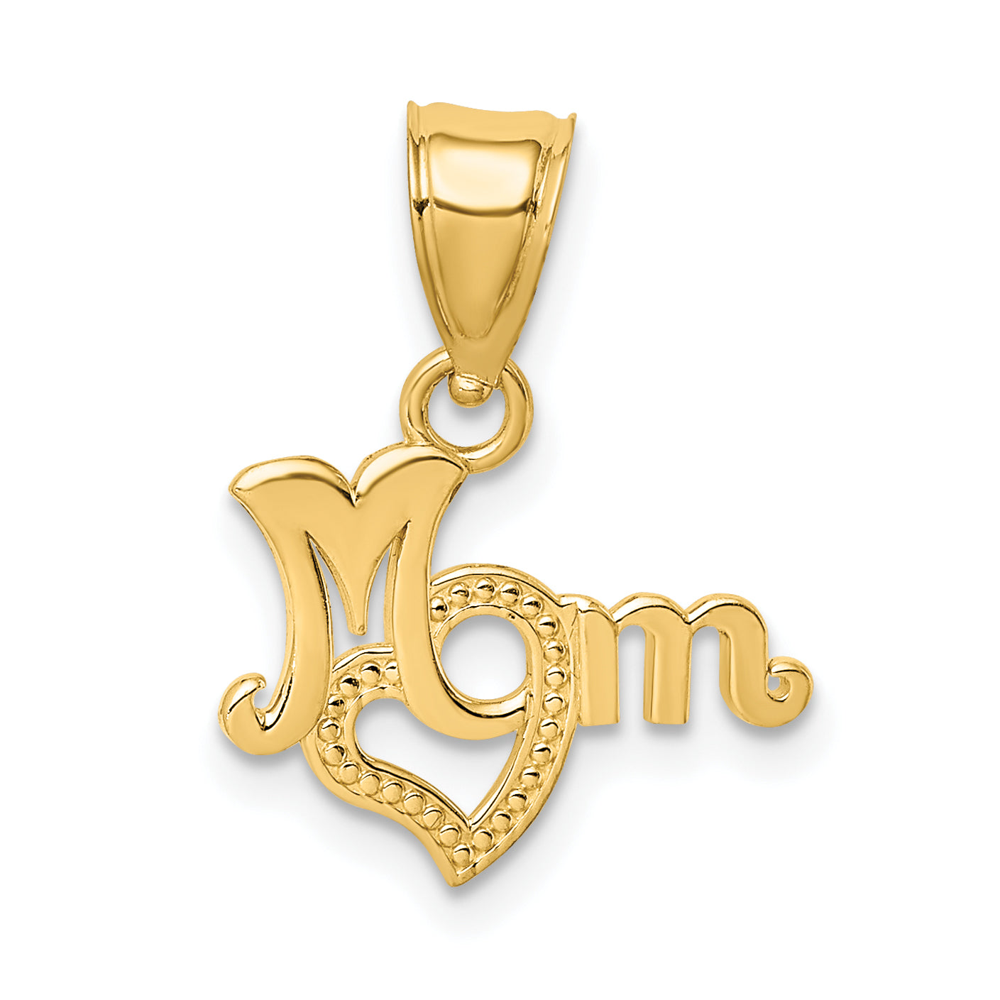14K MOM with Heart Charm Main image