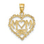 14K MOM in Heart Charm