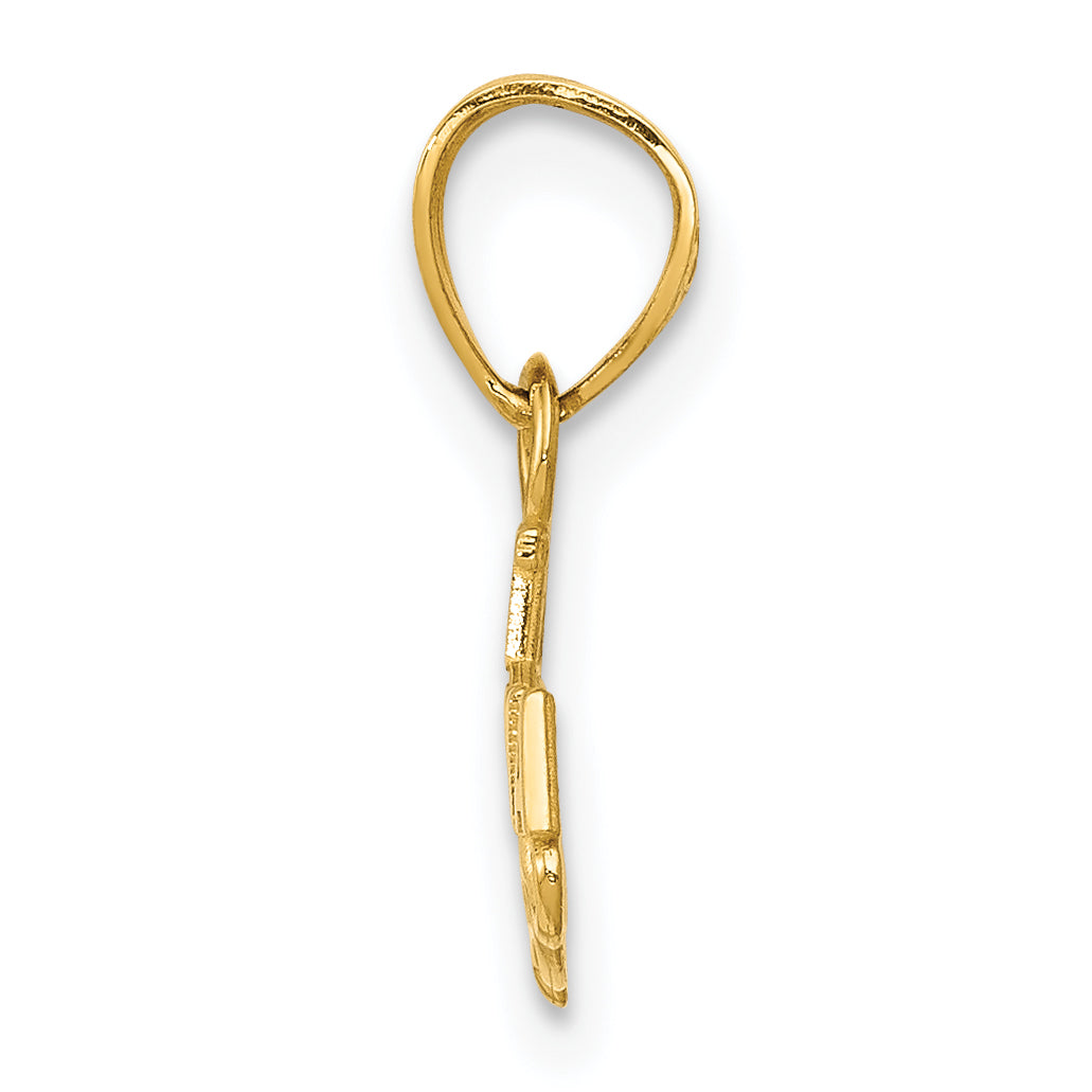 14K Gold BEST GRANDMA Pendant Solid, Casted, Gift-Ready Charm