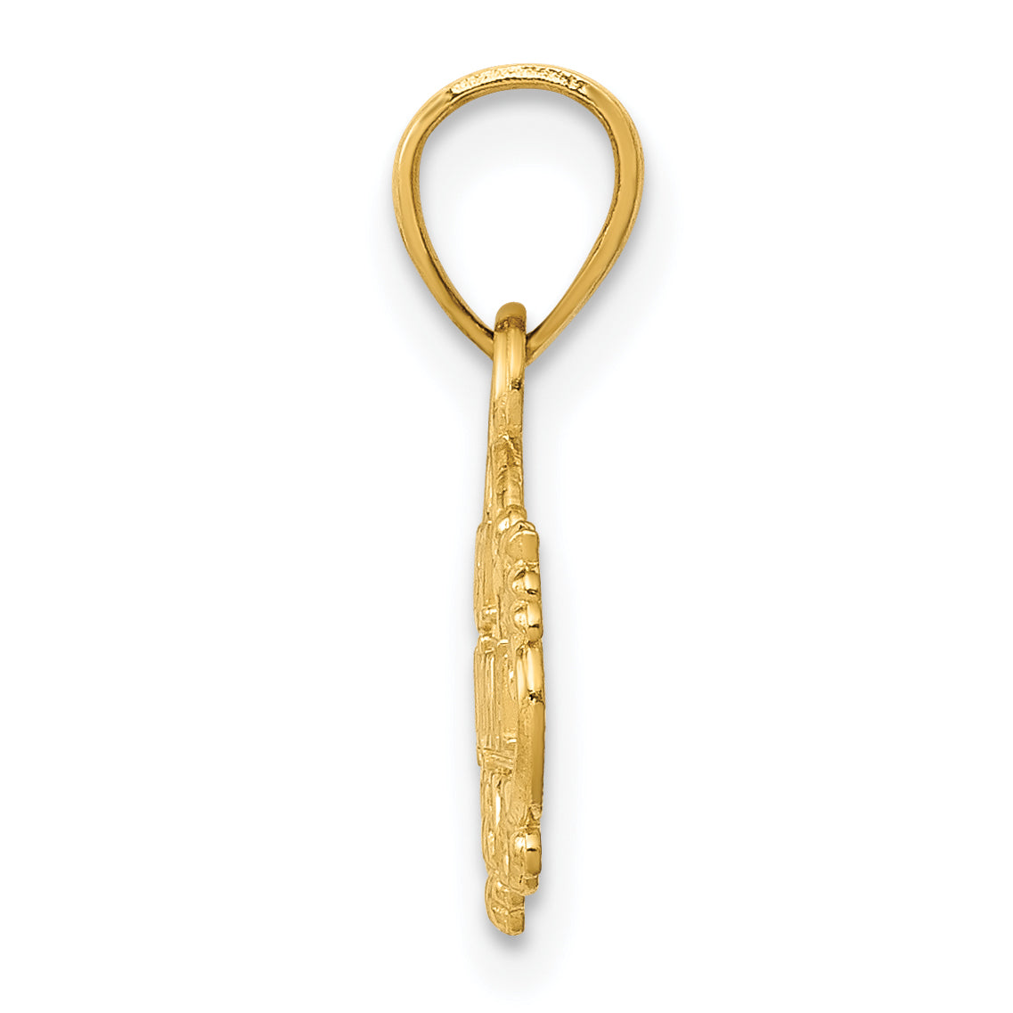 14K Gold BEST GRANDMA Pendant Casted Solid Charm, Gift-Ready