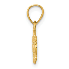 14K Gold BEST GRANDMA Pendant Casted Solid Charm, Gift-Ready