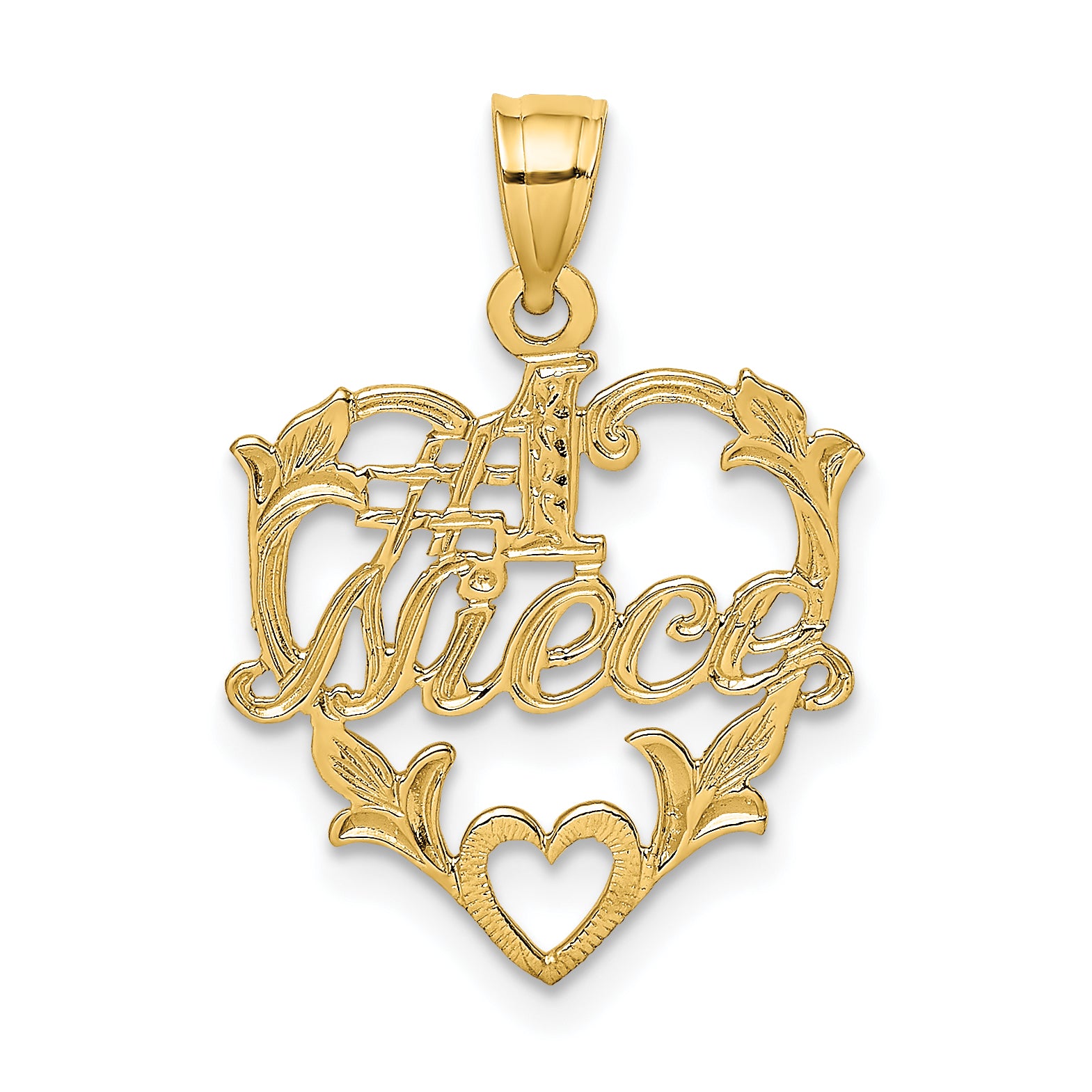 14K #1 NIECE in Heart Charm Main image