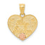14k Two-tone BIG SISTER Heart Pendant