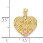 14K Gold Two-Tone Heart Pendant for Little Sister  Elegant Keepsake