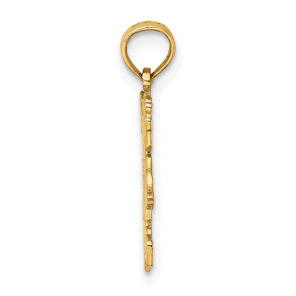 14K Girl Waving with Flower on Blouse Charm