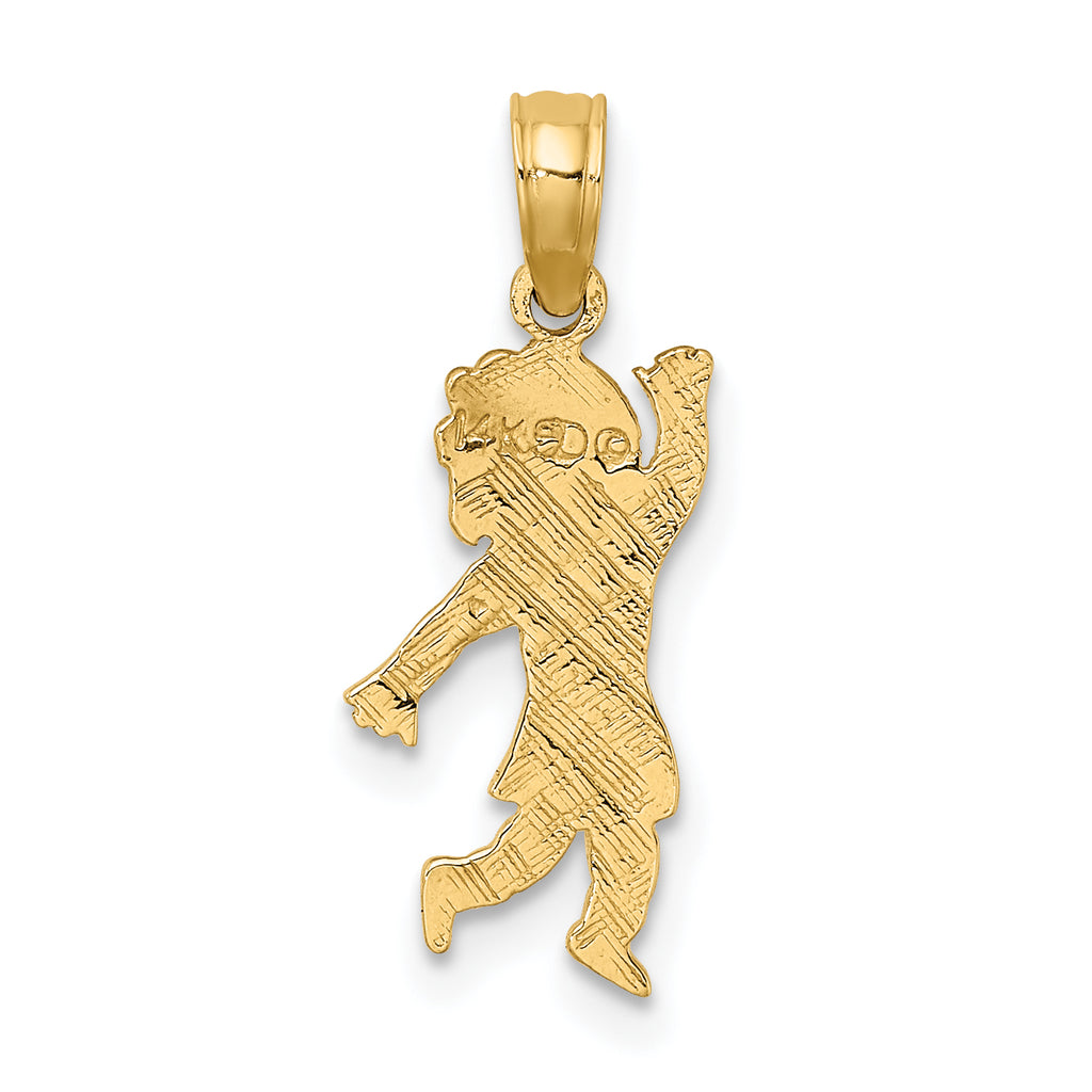 14K Girl Waving with Flower on Blouse Charm