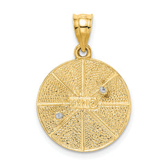 14K Two-Tone Gold Star of David Charm with Satin Finish