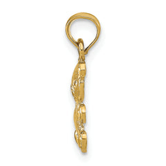 14K Gold Teddy Bear Pendant with Solid Casted Design Charming Gift
