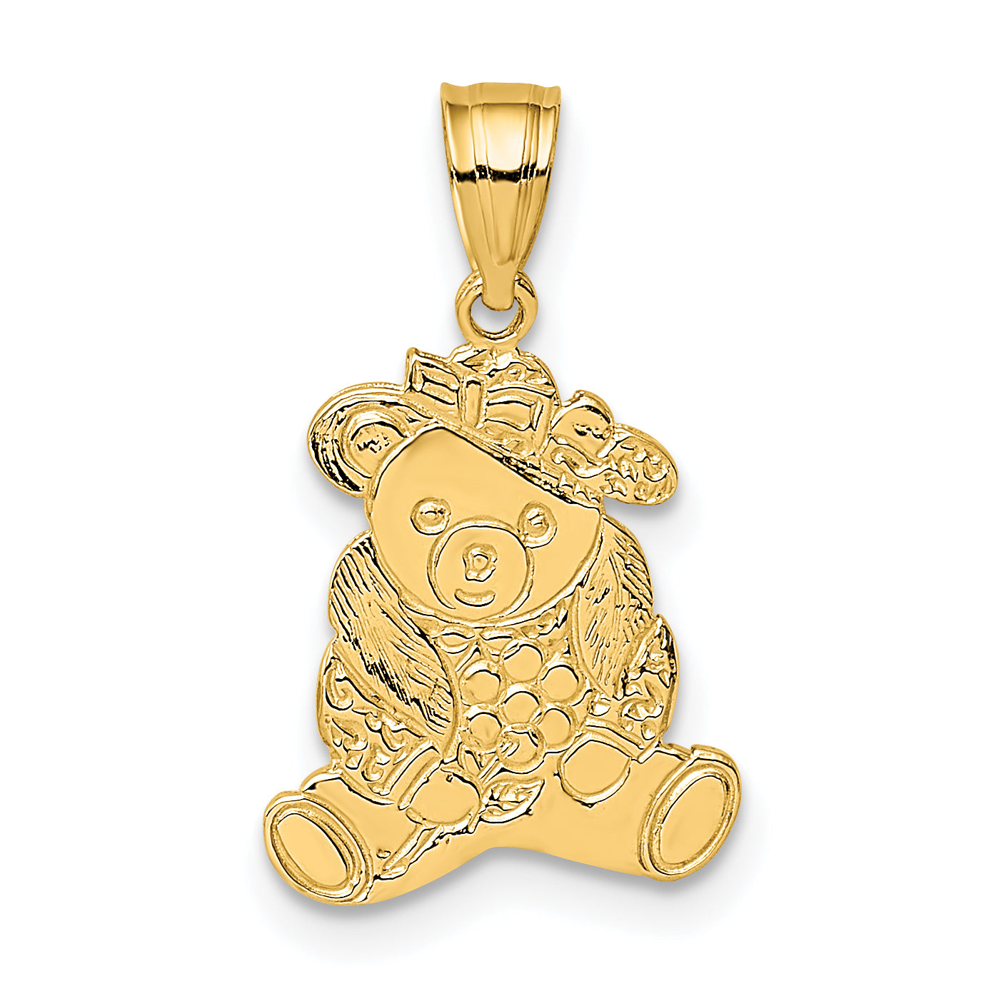14K Dressed Up Teddy Bear Charm Main image