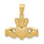 14K Claddagh Pendant with Textured Crown