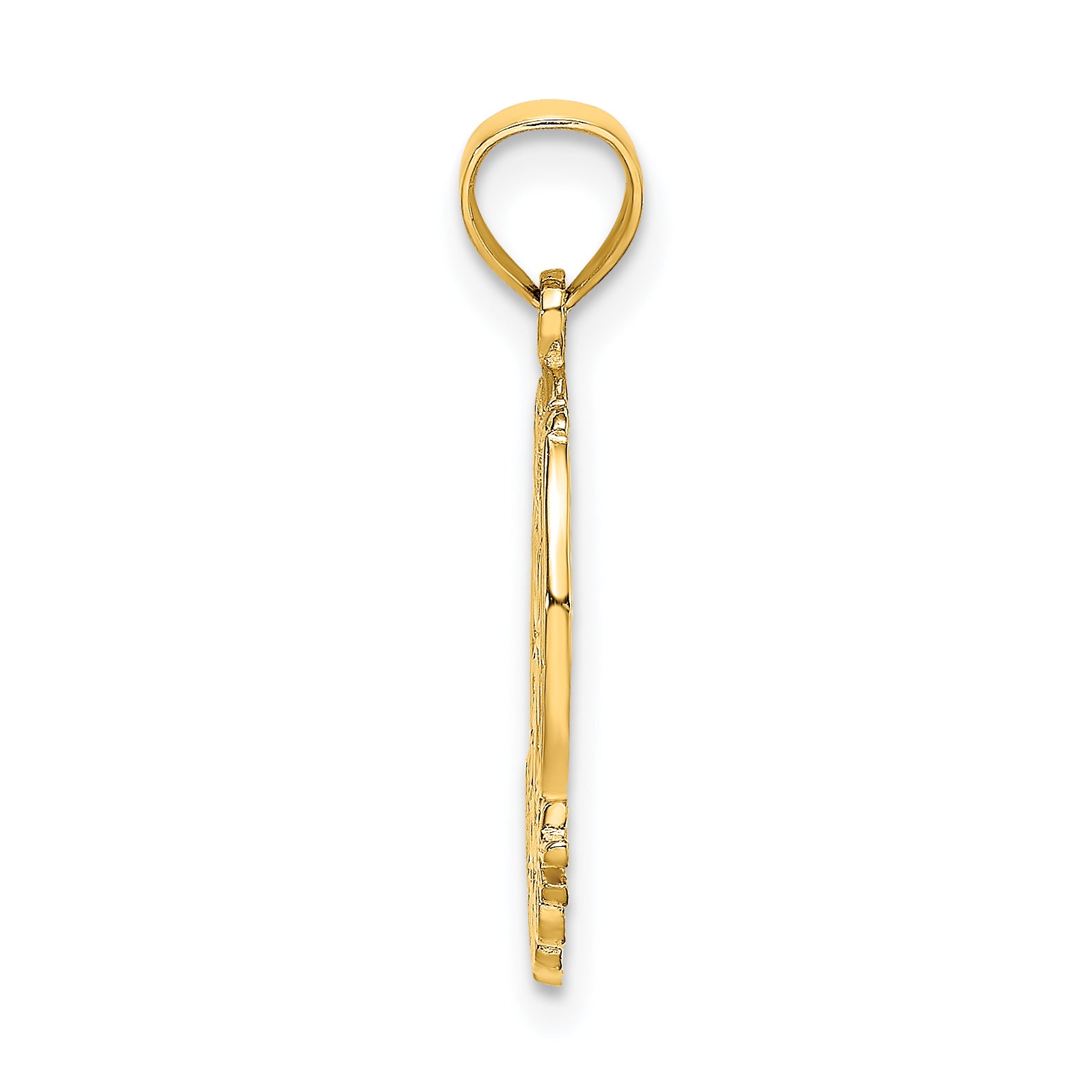 14K GOOD LUCK Horseshoe and Clover Charm Secondary image