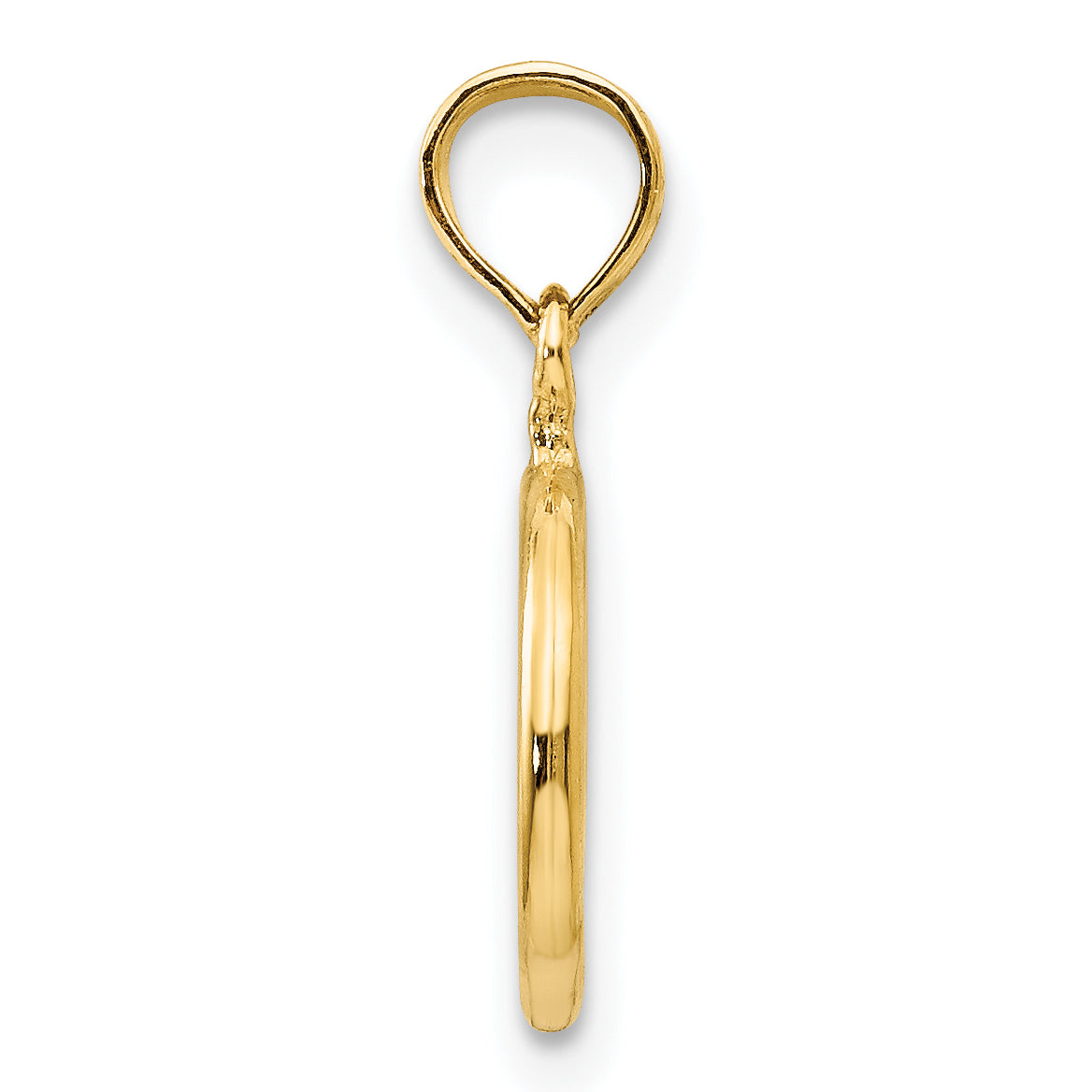 14K Gold Polished Peace Symbol Pendant Solid and Elegant Charm