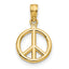 14K Polished Peace Symbol Pendant