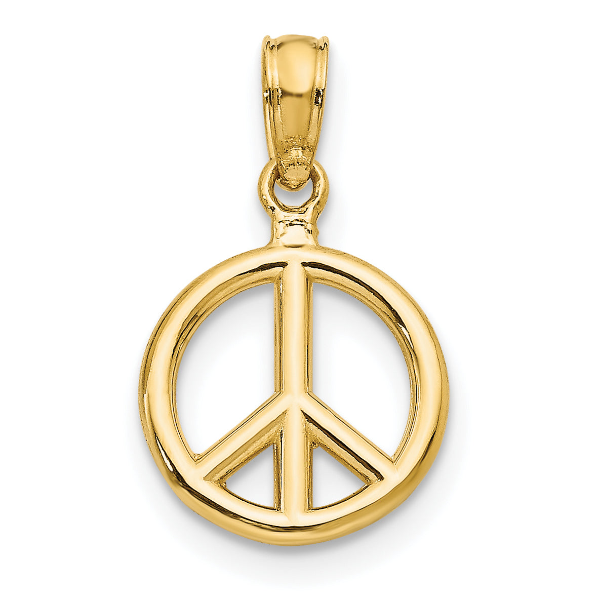 14K Polished Peace Symbol Pendant