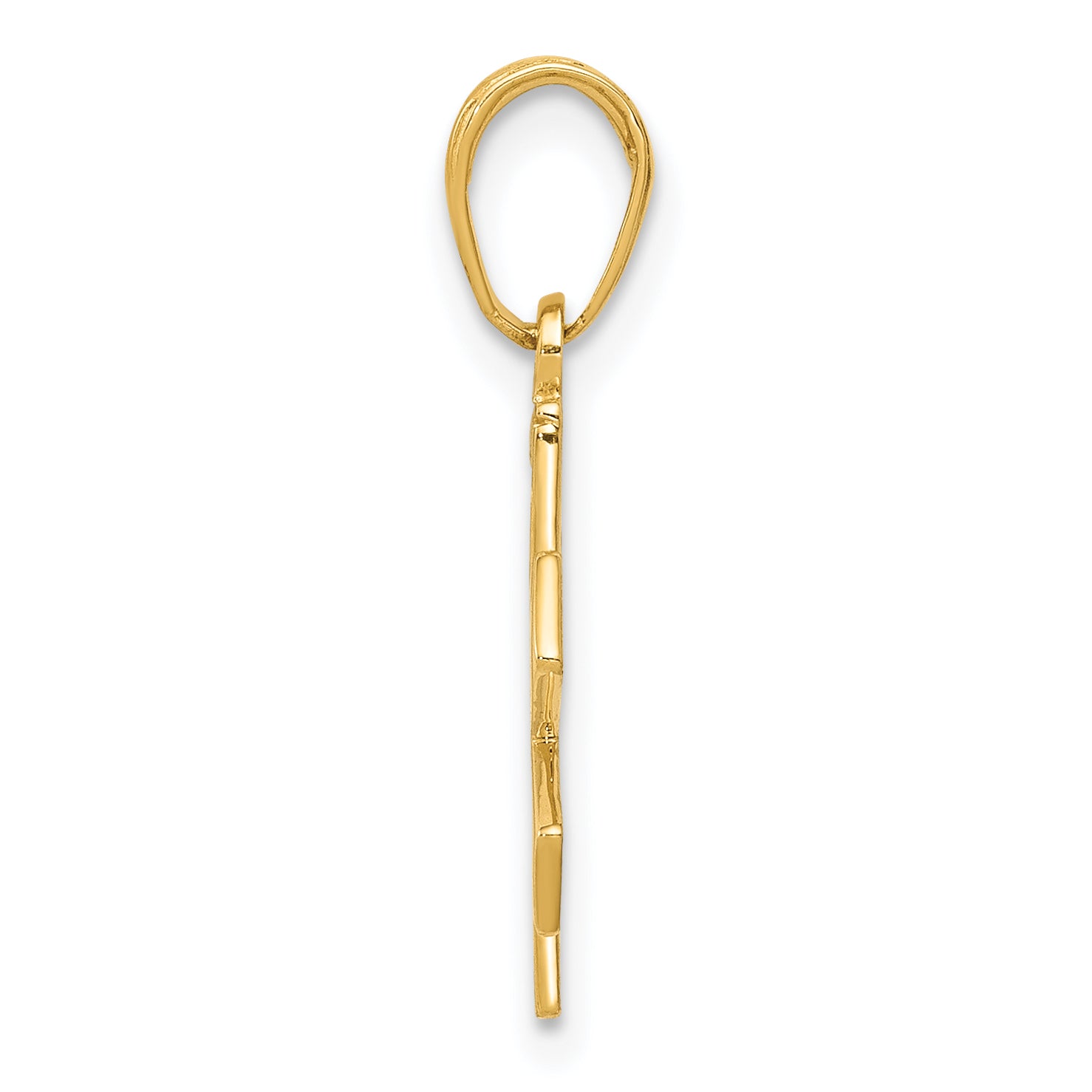 14K Gold Paramedic EMT Pendant with Polished Solid Design Secondary image