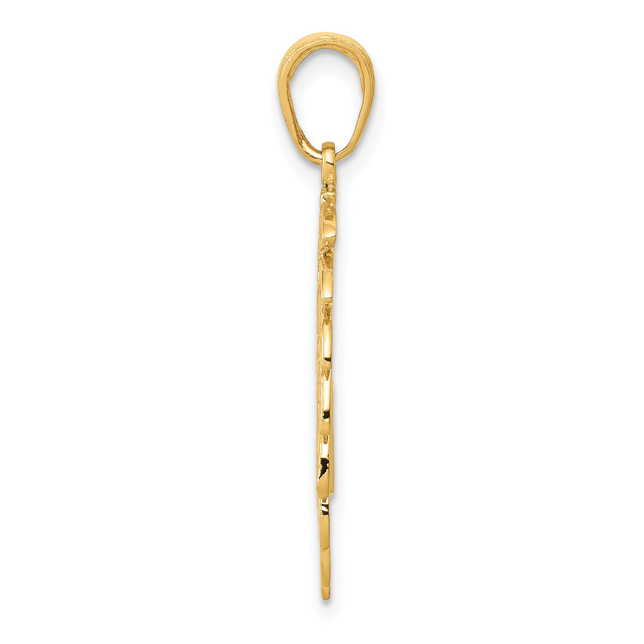 14K Gold Men's Cut-Out Head Dress Pendant with Polished Finish