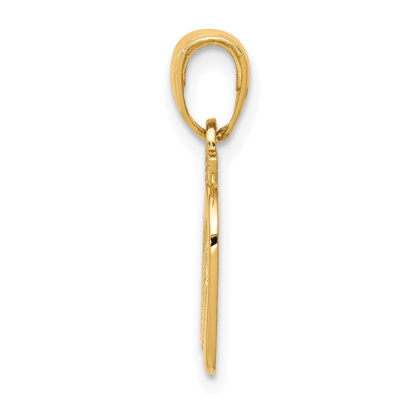 14K Gold New York Skyline Apple Pendant with Polished Finish