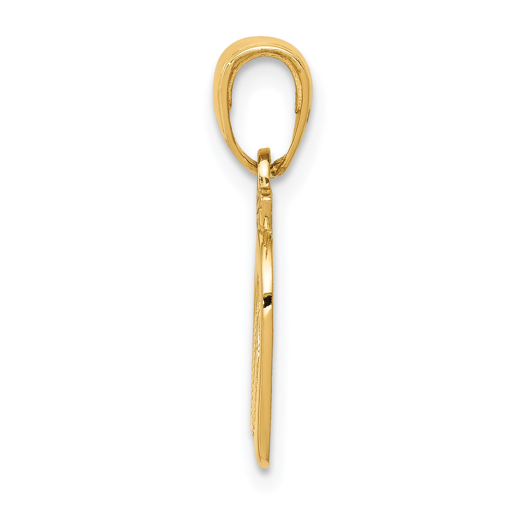14K Gold New York Skyline Apple Pendant with Polished Finish