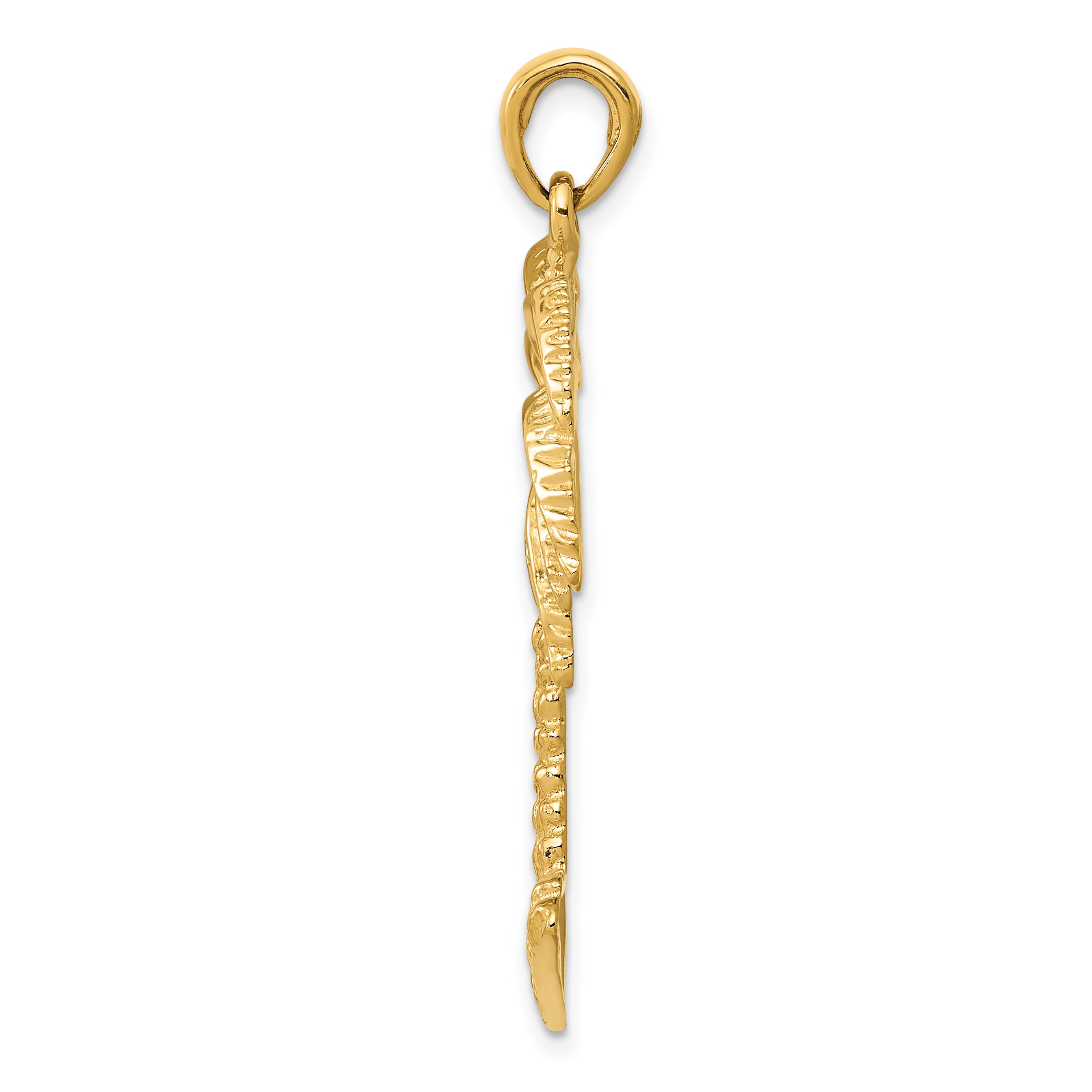 14K Gold Men's Solid Palm Tree Pendant  Bold & Timeless Design Secondary image