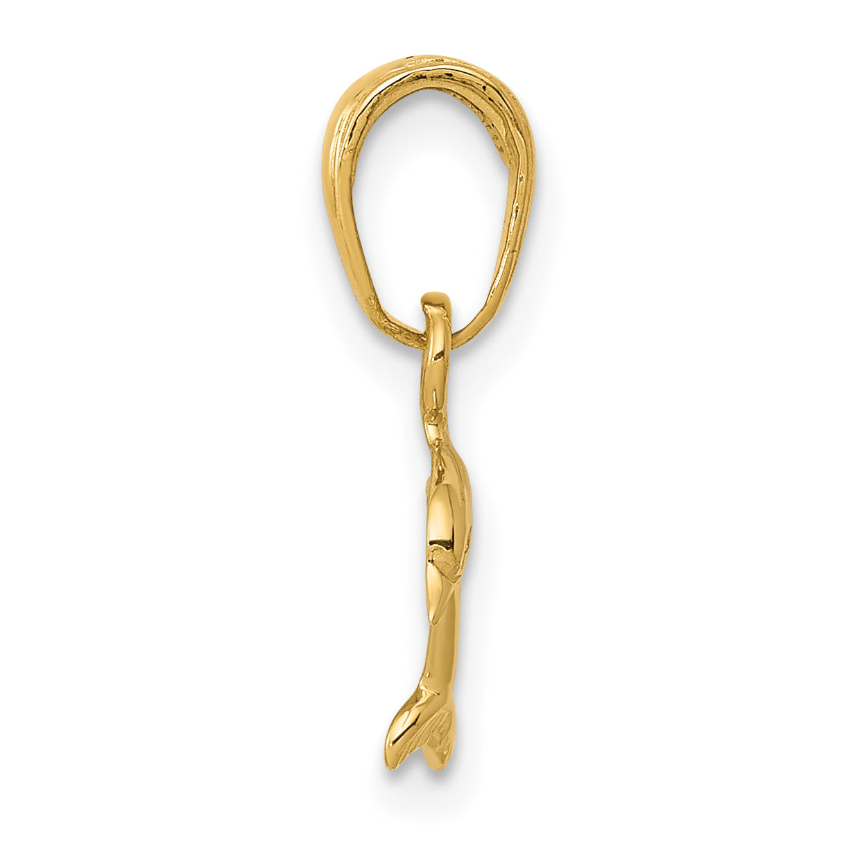 14K Gold Mini Dolphin Pendant with Polished Finish  Solid Cast Charm Secondary image
