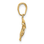 14K Gold Mother and Baby Humpback Whale Pendant  Solid, Casted Design
