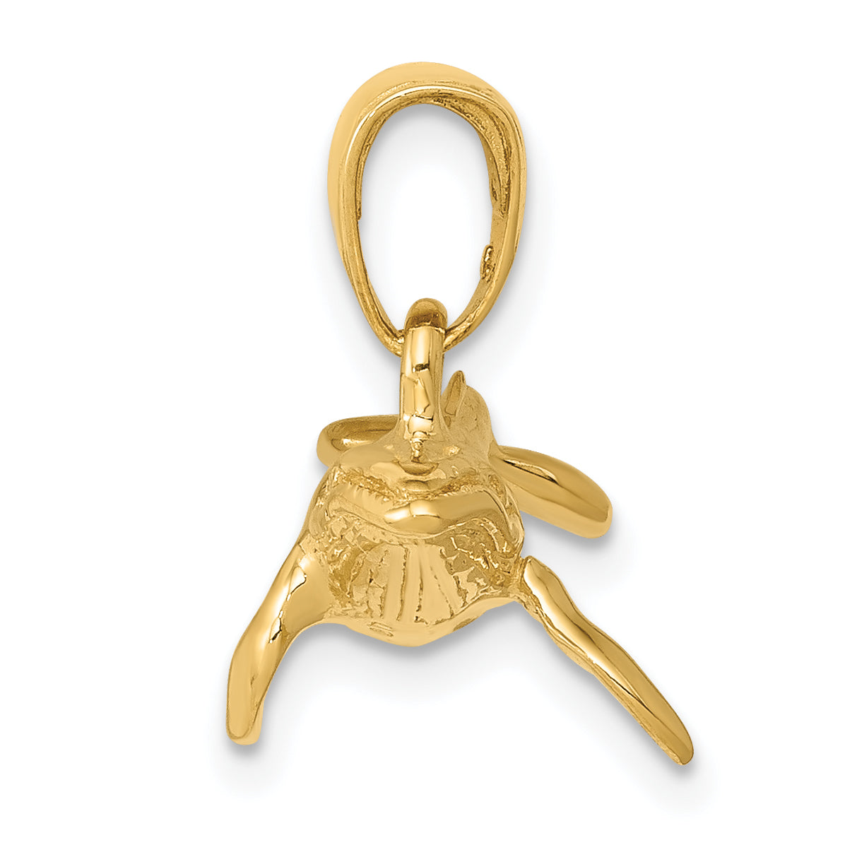 14K Gold 3D Humpback Whale Pendant with Solid Cast Design Secondary image