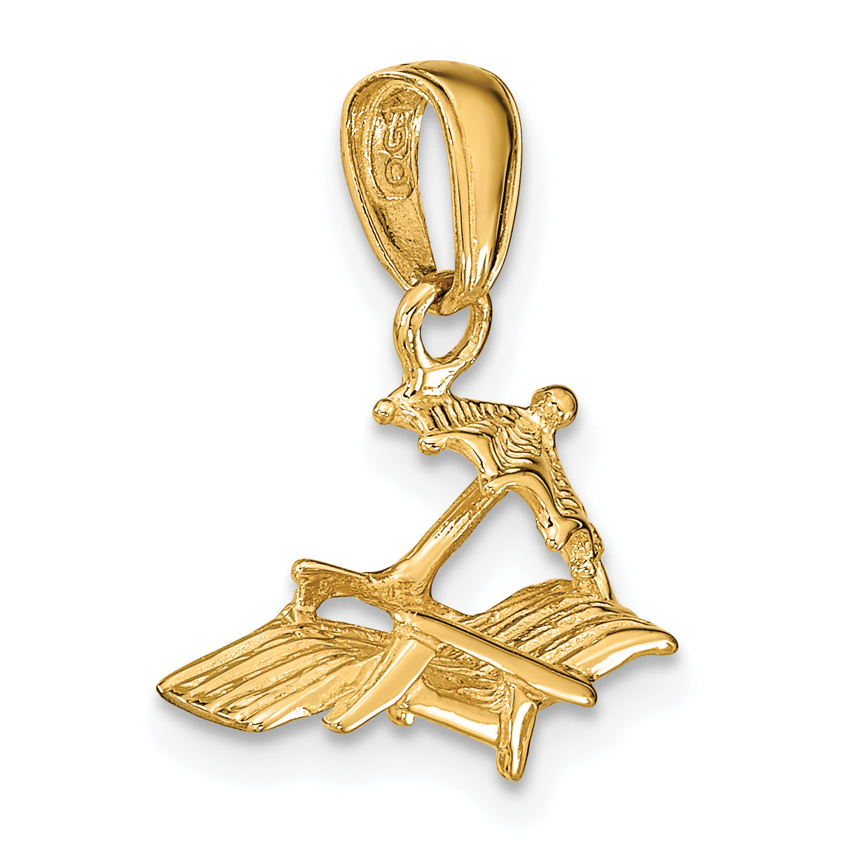 14K Yellow Gold 3D Lounge Beach Chair Pendant Solid Cast Design