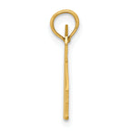 14K Gold School House Pendant with Polished Finish and Textured Back
