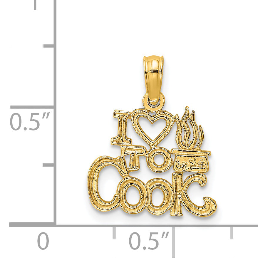 14K I HEART TO COOK Charm