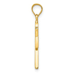 14K Gold Ankh Cross Charm with Polished Finish and Textured Back