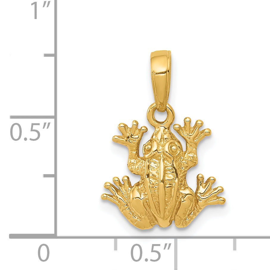 14K Gold Frog Pendant for Men with Solid Cast Design by Sophia Jewelers