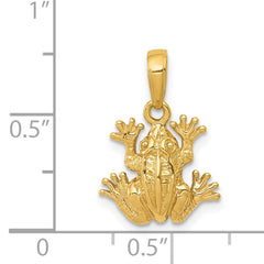 14K Gold Frog Pendant for Men with Solid Cast Design by Sophia Jewelers