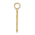 14K Gold Rooster Pendant with Polished Finish and Textured Detail