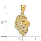 14K Gold Lion Head Pendant for Men  Solid, Casted, Elegant Design