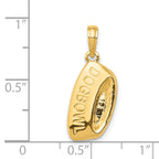 14K Gold Dog Bowl Pendant  Whimsical Charm for Pet Lovers, Polished Finish