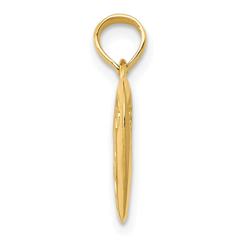 14K Gold Best Friend Heart Pendant with Cut-Out Paw, Reversible, Polished Finish