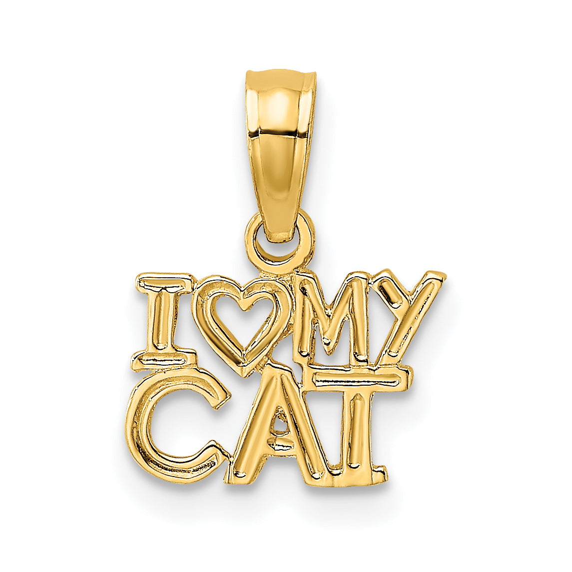 14k I HEART MY CAT Charm Main image