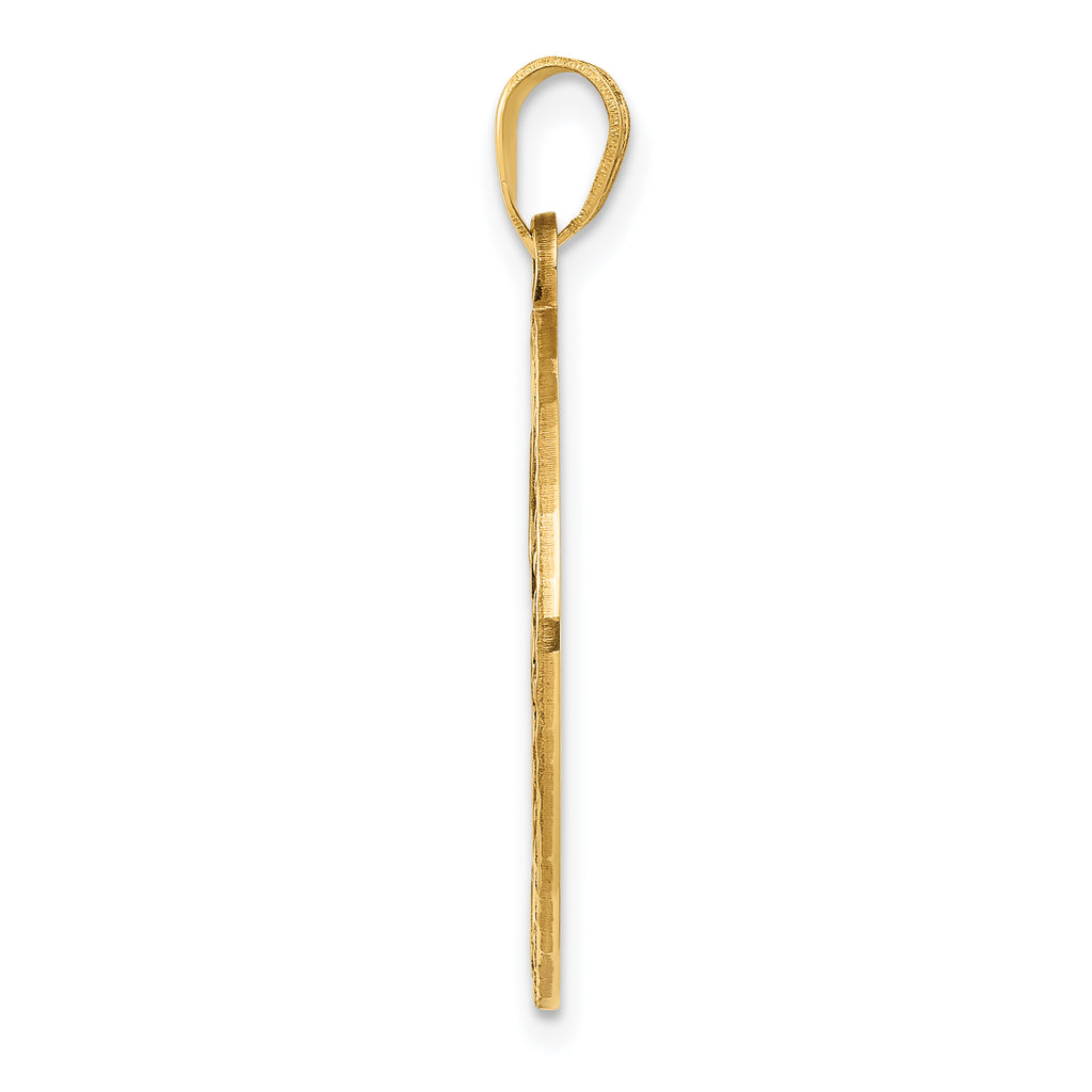 14K Gold Tree of Life Men's Pendant with Polished Finish in Round Frame